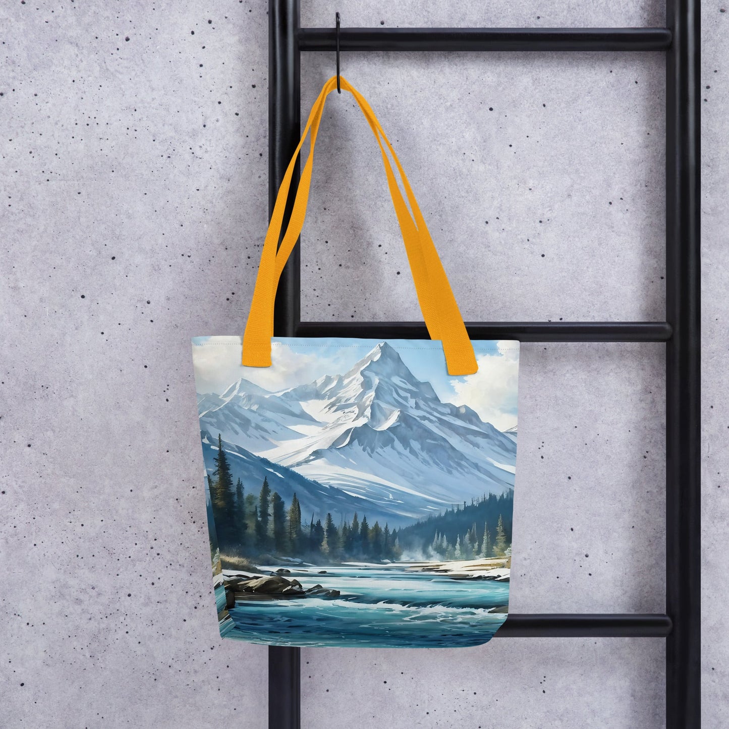 Mountains By The River Tote Bag - Tote Bags - Discovery Co.