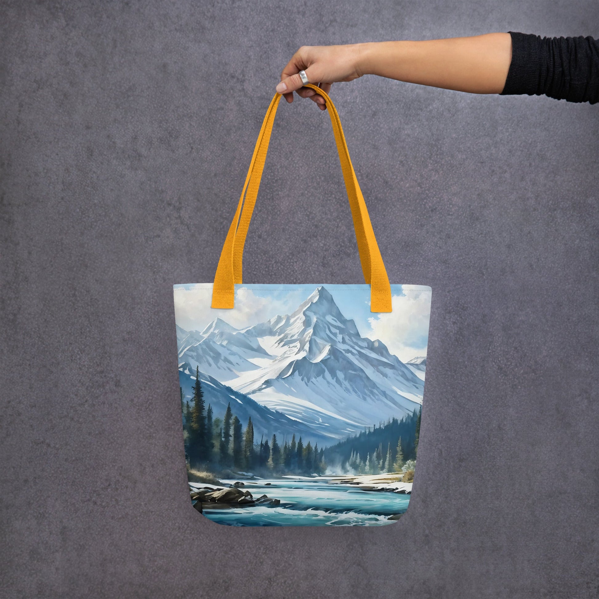 Mountains By The River Tote Bag - Tote Bags - Discovery Co.