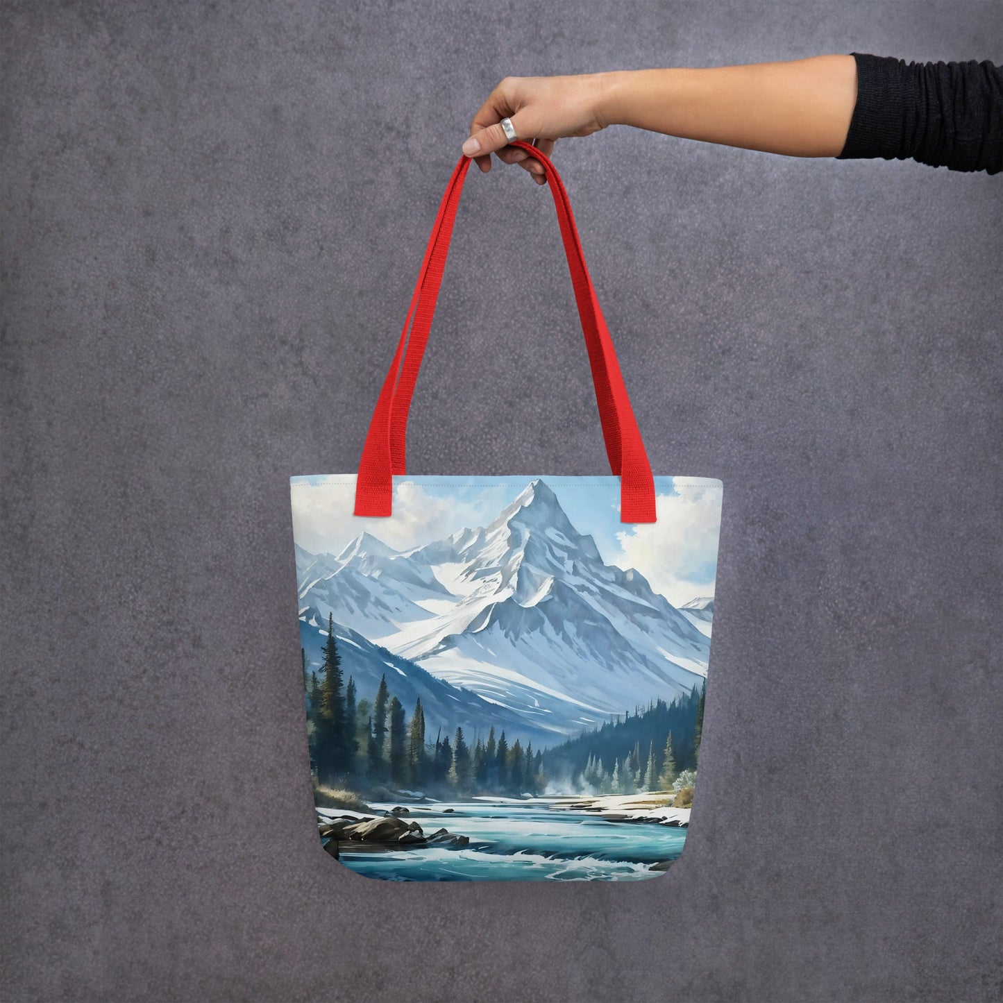 Mountains By The River Tote Bag - Tote Bags - Discovery Co.