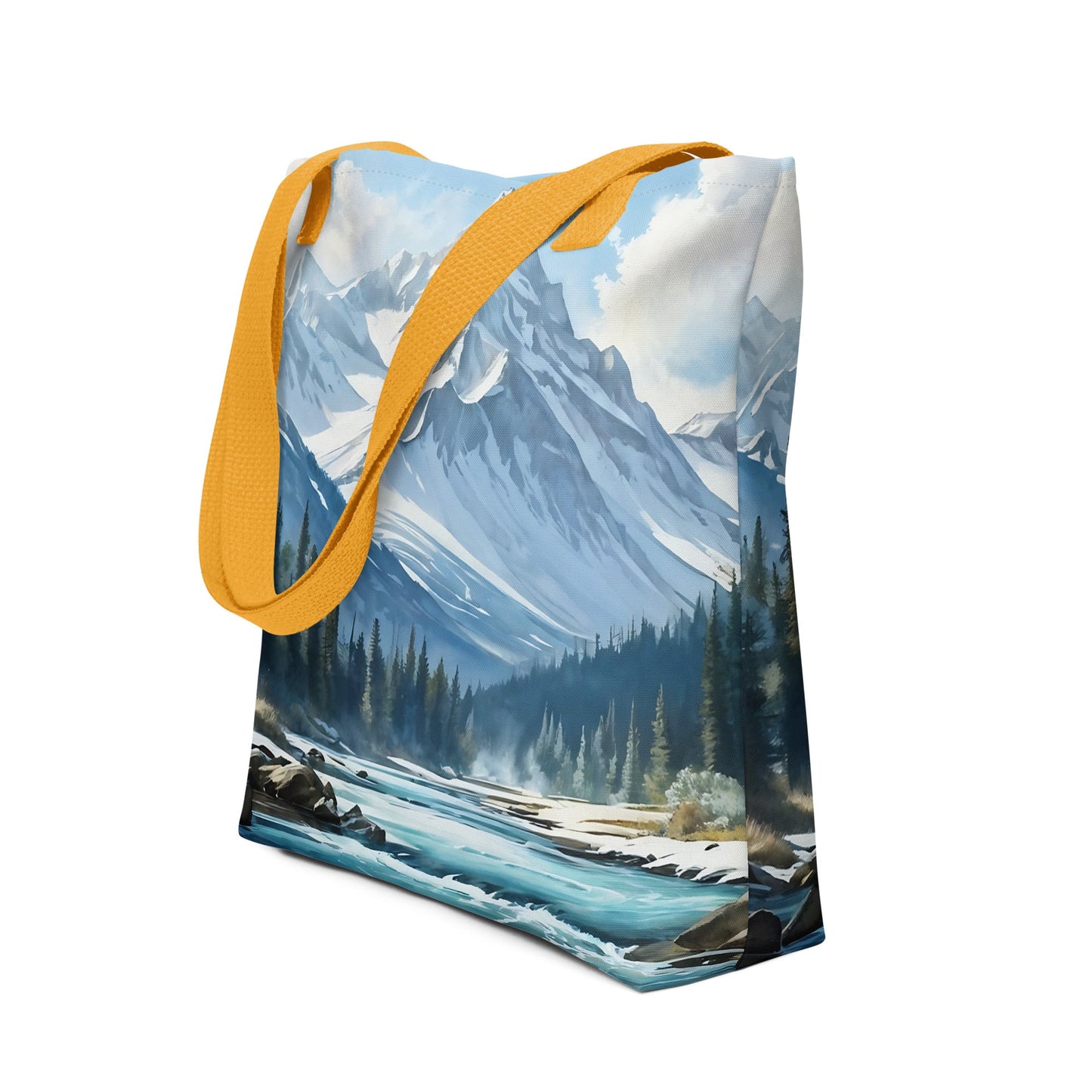 Mountains By The River Tote Bag - Tote Bags - Discovery Co.