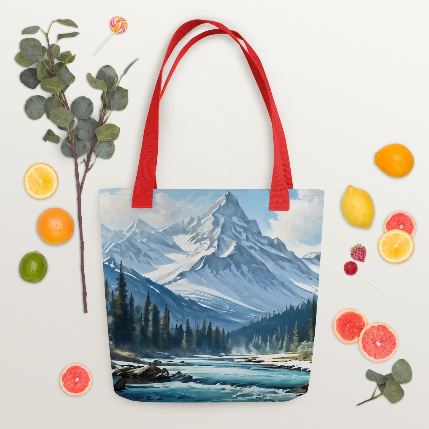 Mountains By The River Tote Bag - Tote Bags - Discovery Co.