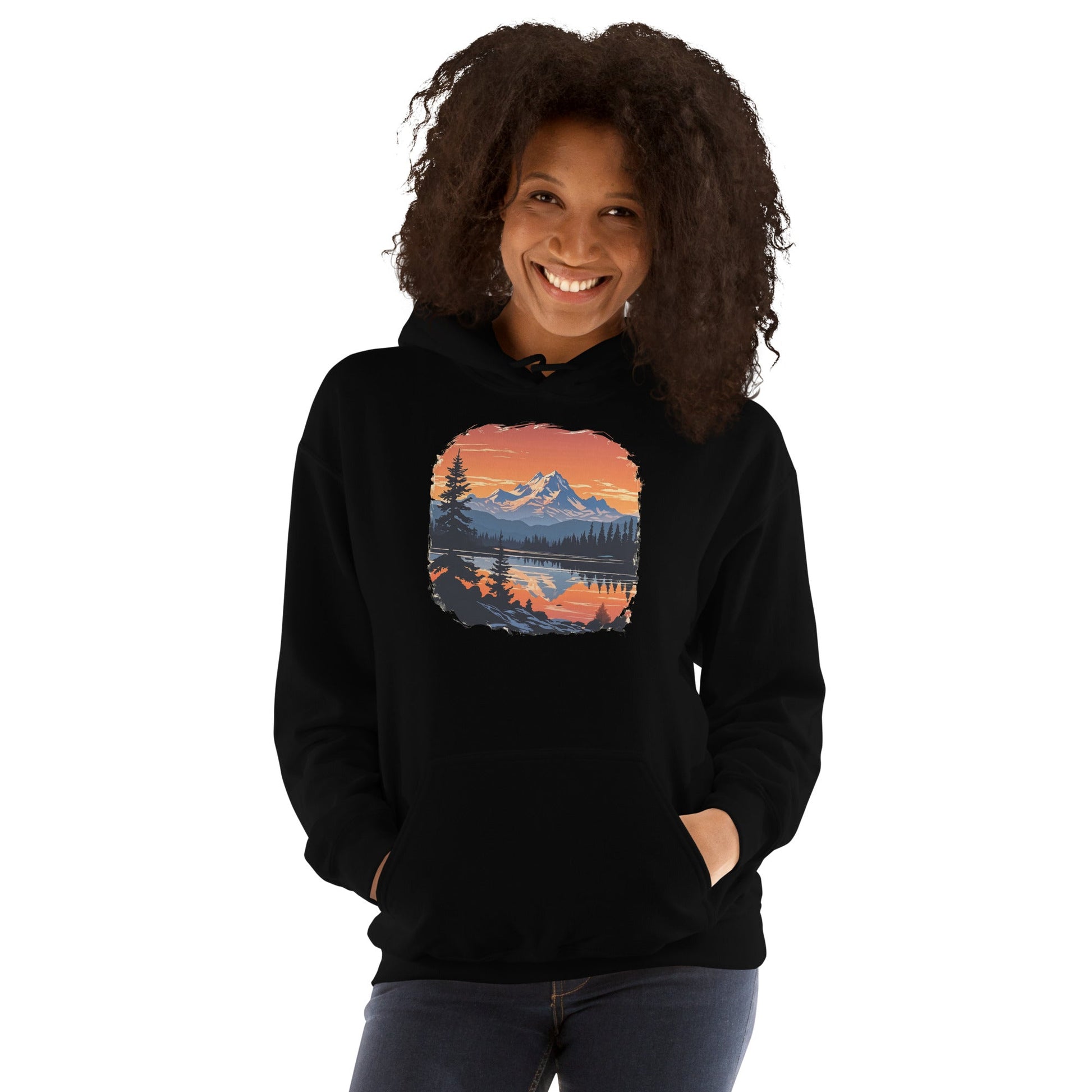 Mountains On The Lake Women's (Unisex) Hoodie - Hoodies - Discovery Co.