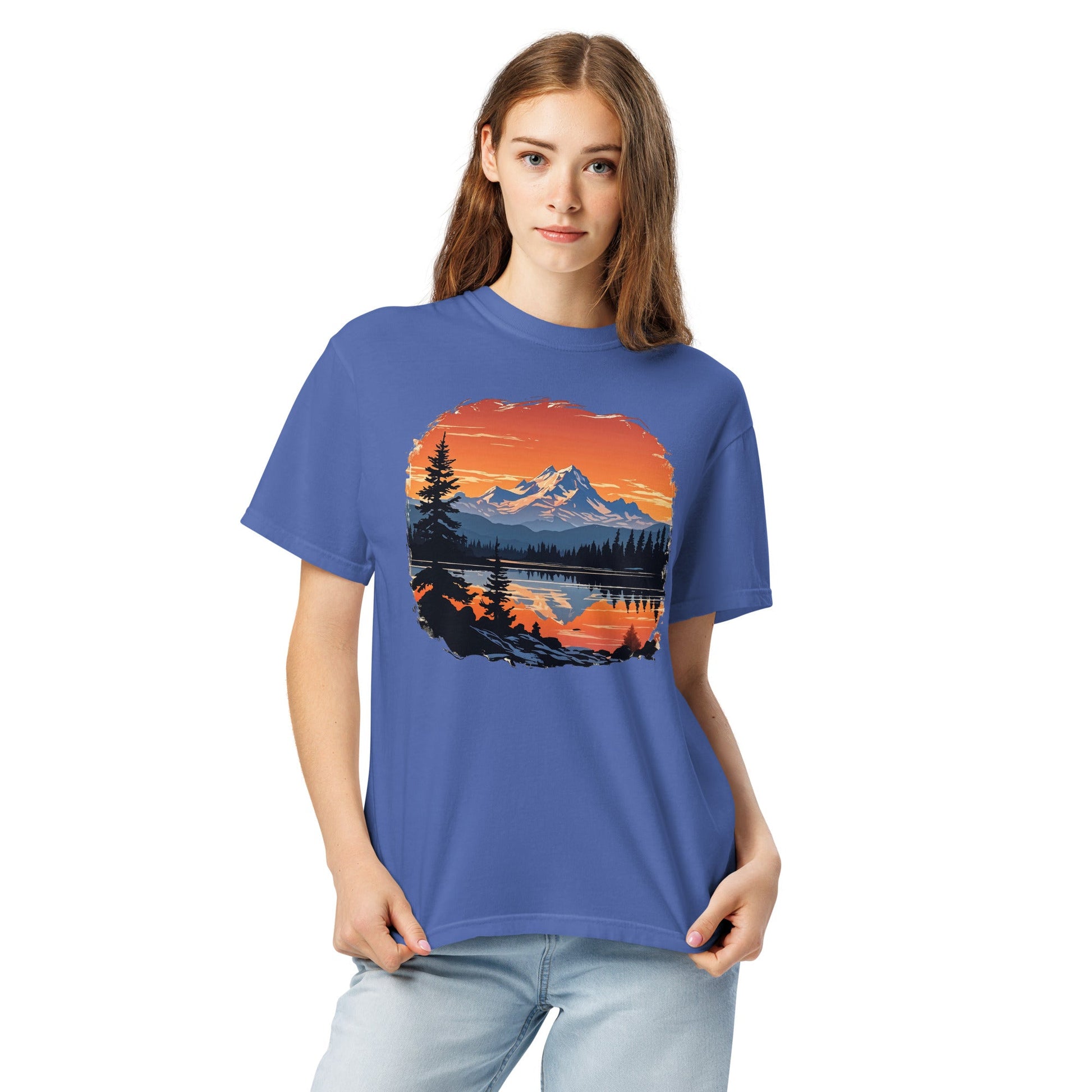 Mountains On The Lake Women's (Unisex) Premium Tee - Women's Shirts - Discovery Co.