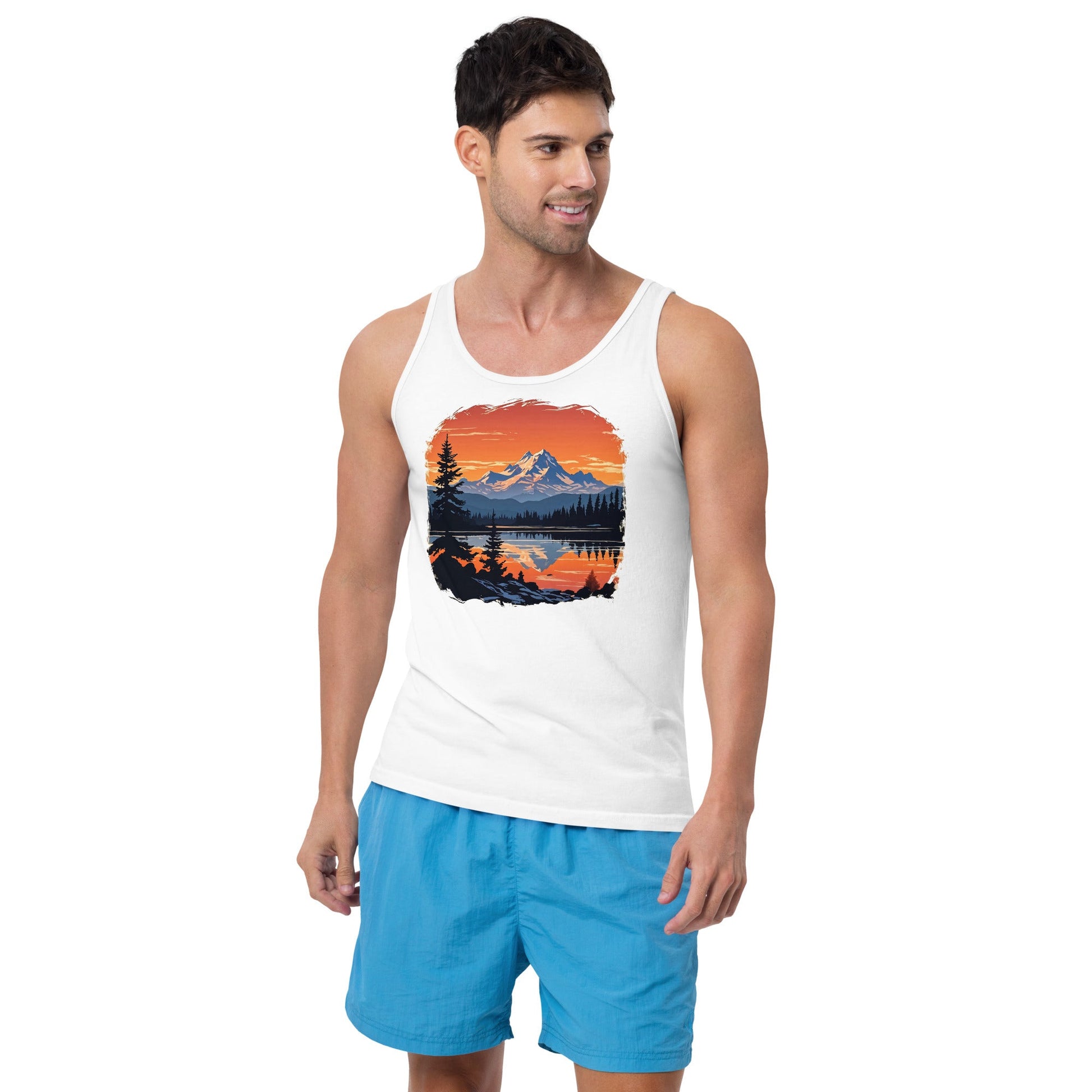 Mountains Over The Lake Men's Tank Top - Men's Shirts - Discovery Co.