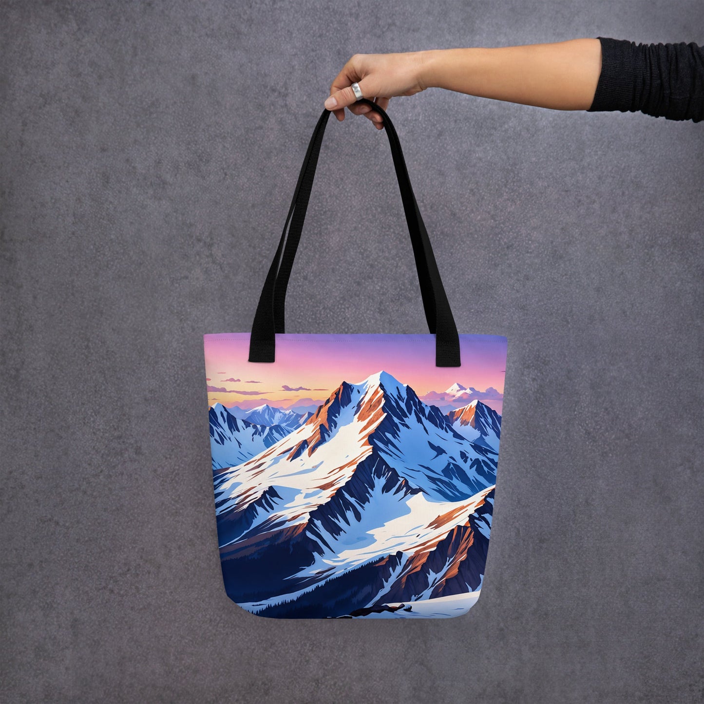 Mountains With Pastel Sky Tote Bag - Tote Bags - Discovery Co.