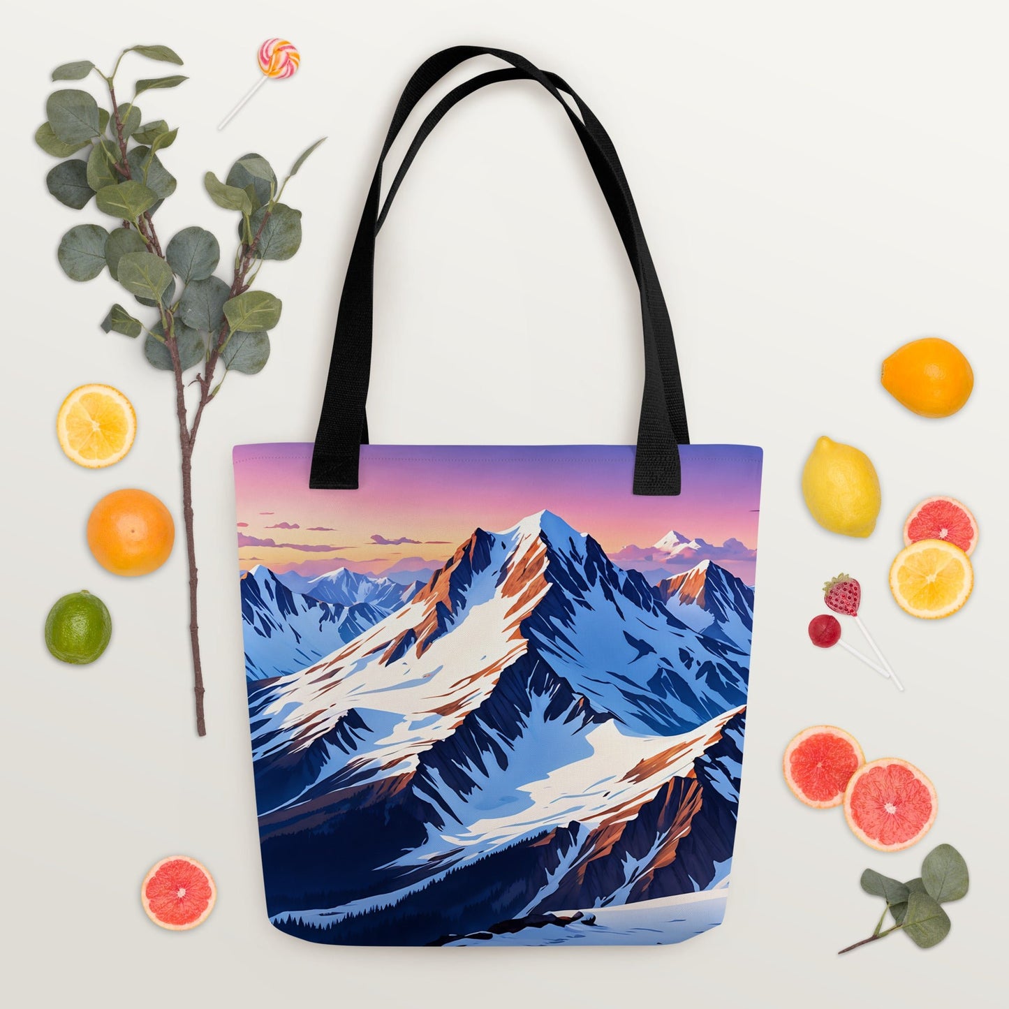 Mountains With Pastel Sky Tote Bag - Tote Bags - Discovery Co.