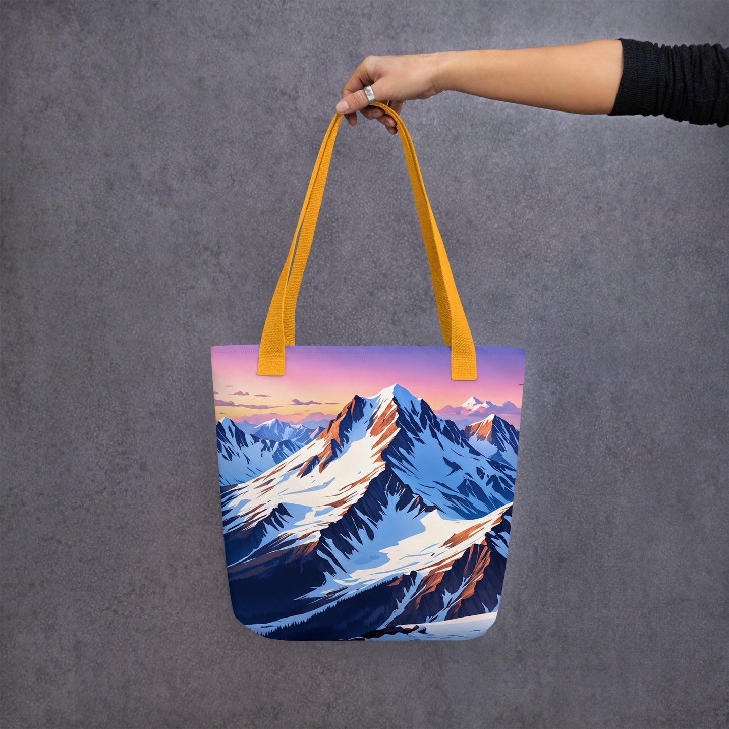 Mountains With Pastel Sky Tote Bag - Tote Bags - Discovery Co.