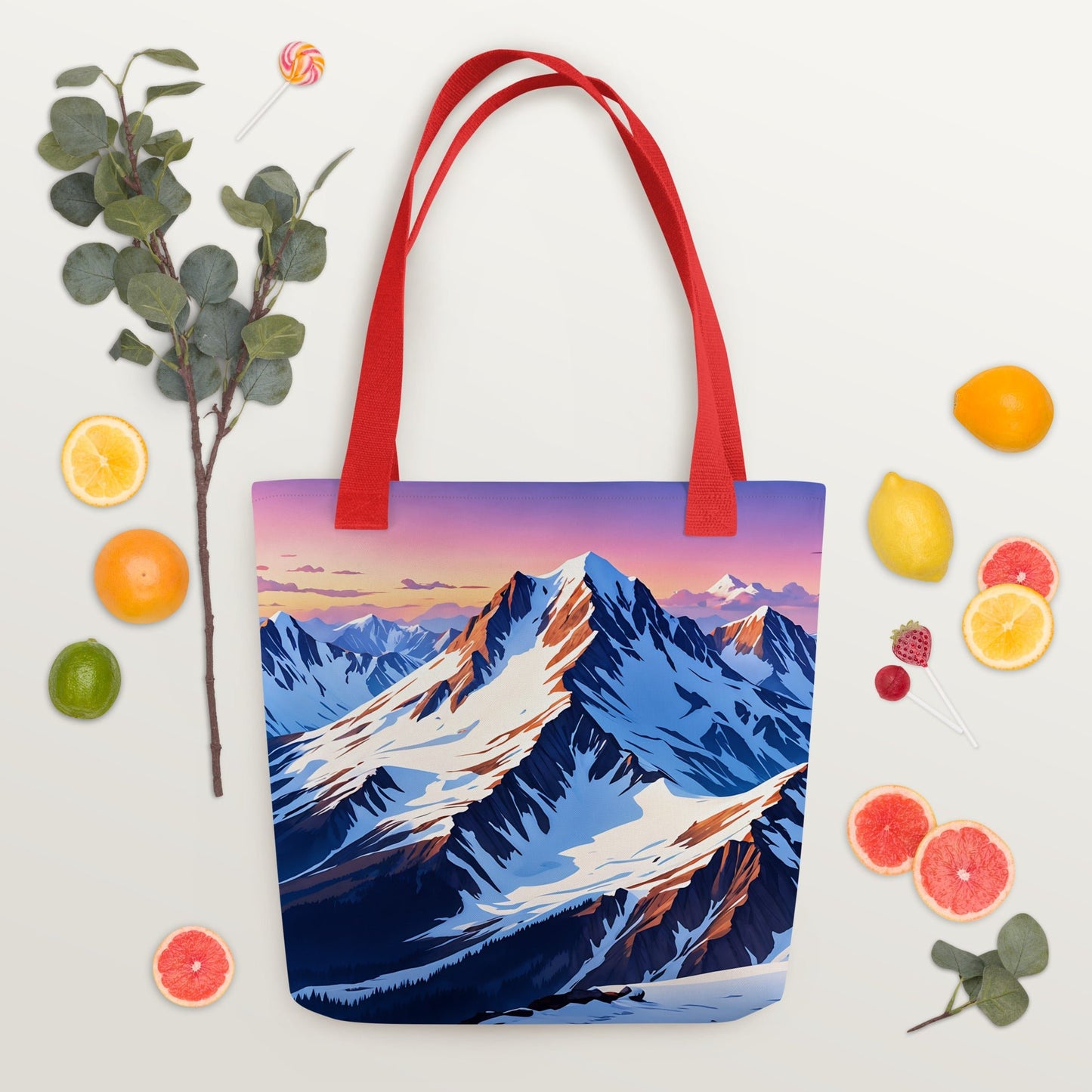 Mountains With Pastel Sky Tote Bag - Tote Bags - Discovery Co.