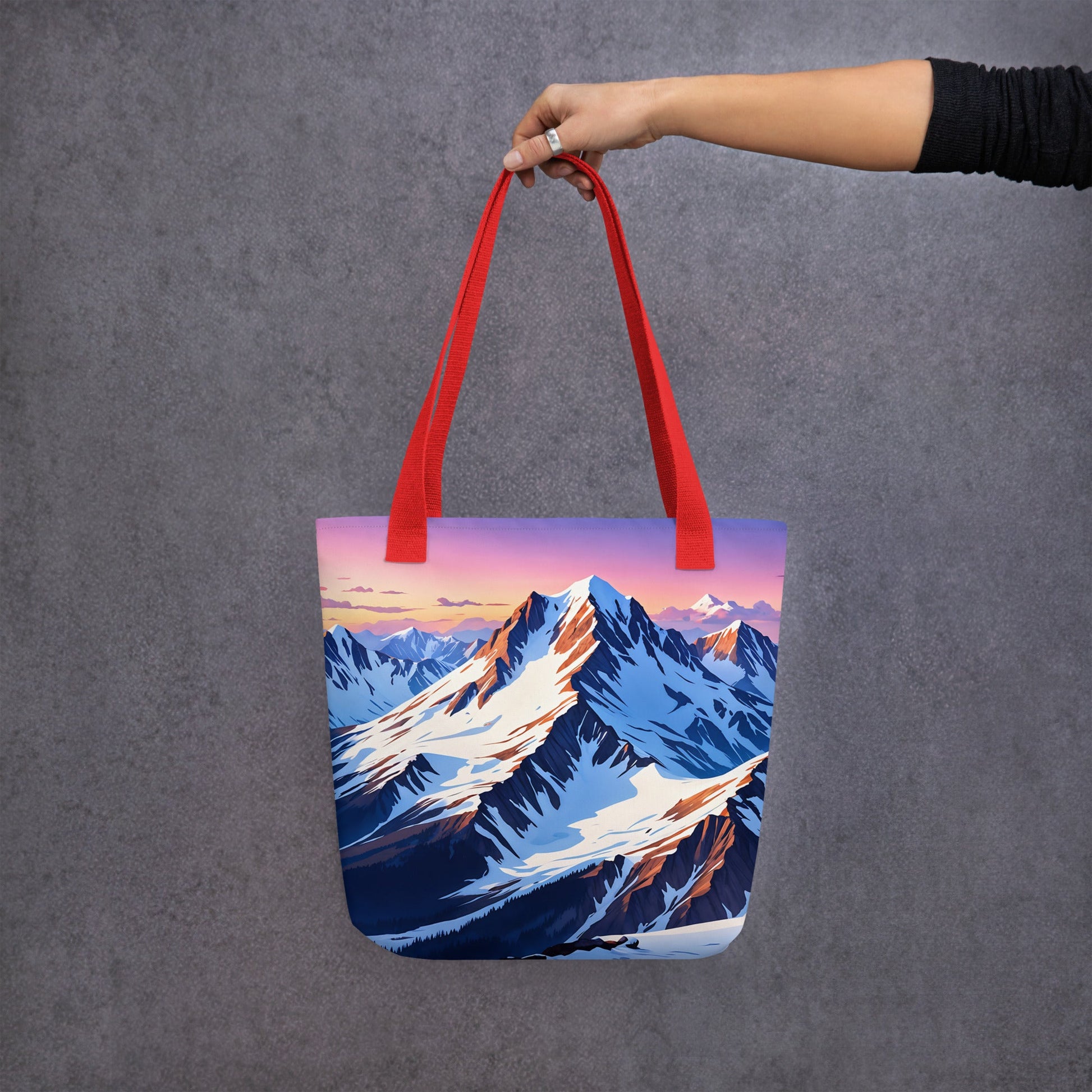 Mountains With Pastel Sky Tote Bag - Tote Bags - Discovery Co.