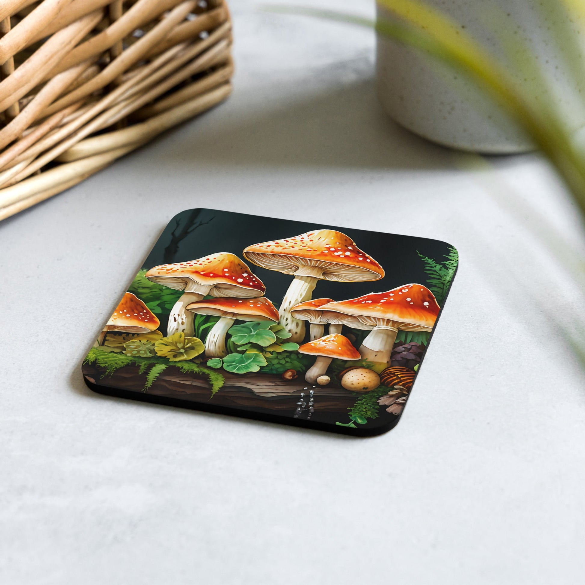 Mushroom Forest Cork-back Coaster - Coasters - Discovery Co.