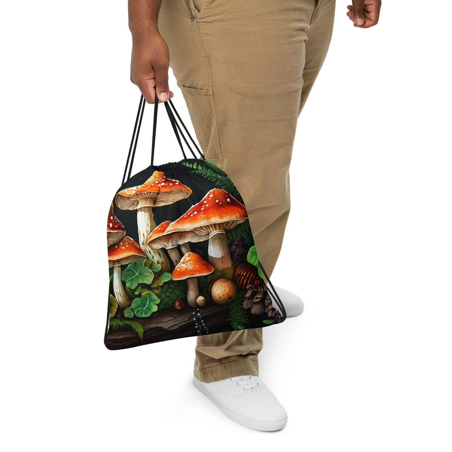 Mushroom Forest Drawstring Bag - Drawstring Bag - Discovery Co.