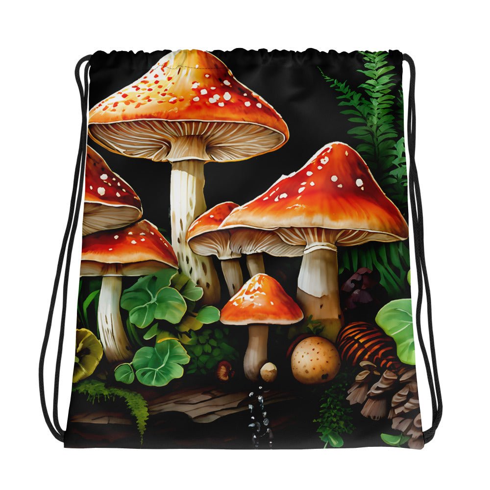 Mushroom Forest Drawstring Bag - Drawstring Bag - Discovery Co.