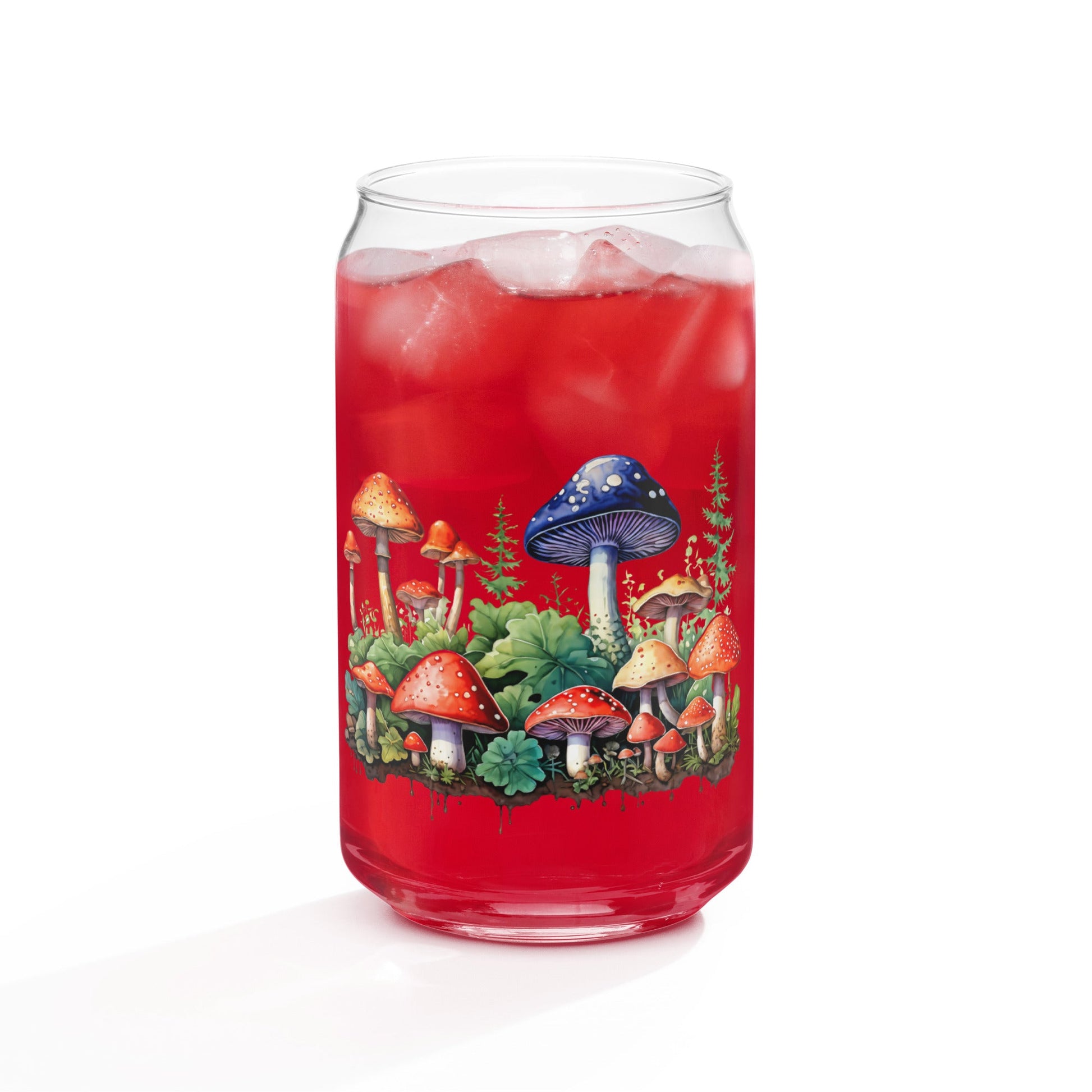Mushroom Forest Watercolor Art Can - Shaped Glass - Can - Shaped Glass - Discovery Co.