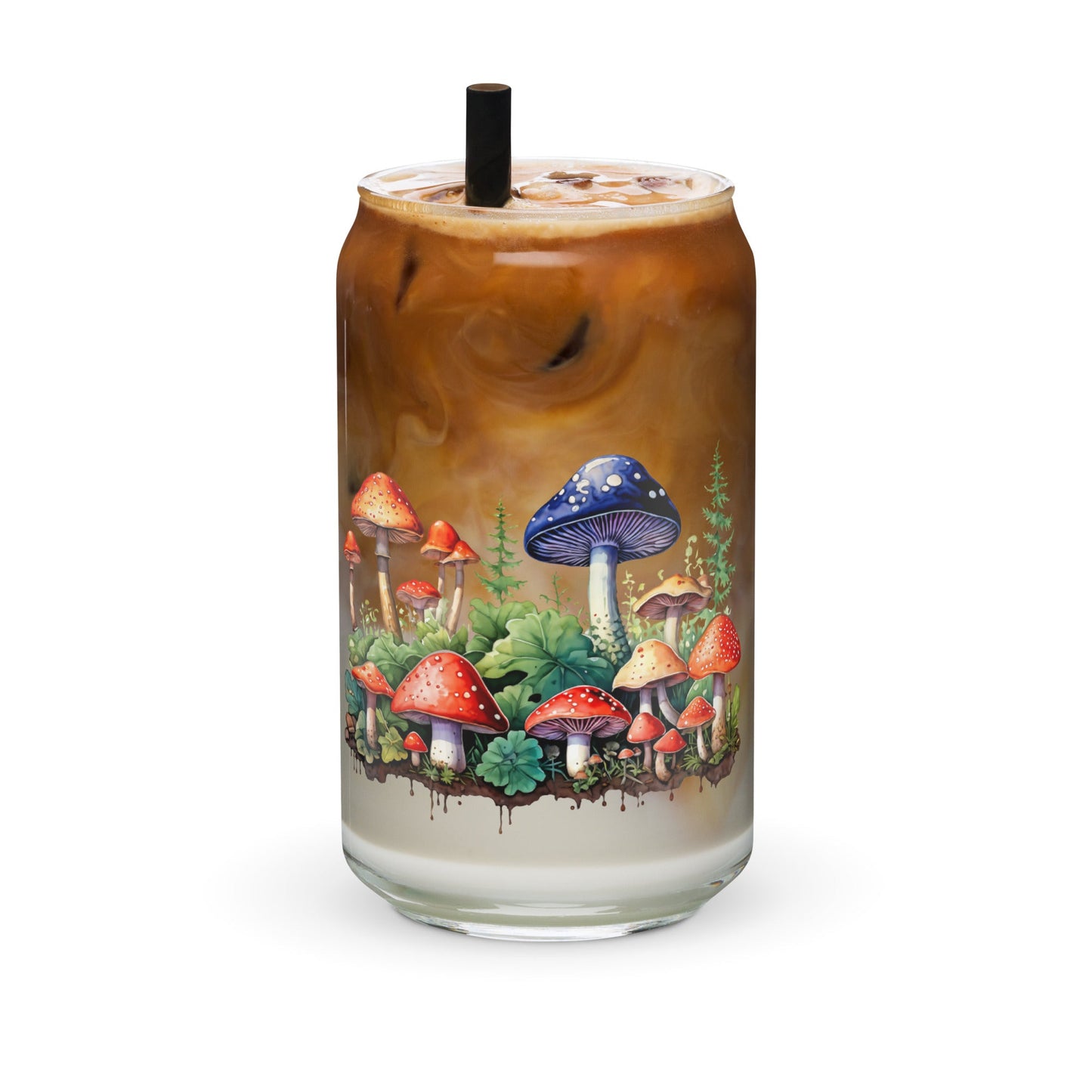 Mushroom Forest Watercolor Art Can - Shaped Glass - Can - Shaped Glass - Discovery Co.