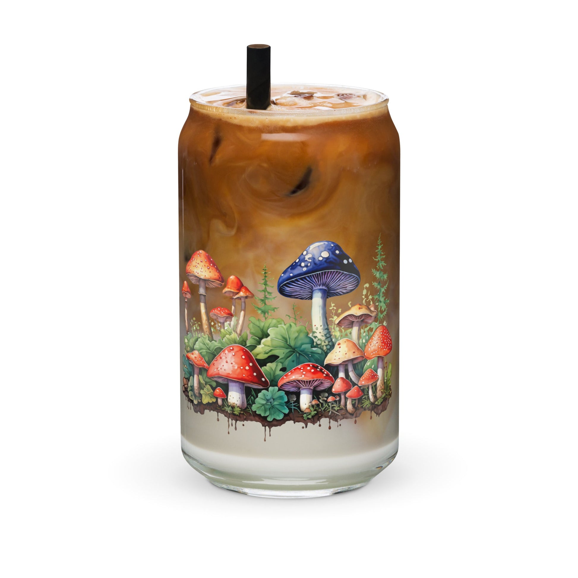 Mushroom Forest Watercolor Art Can - Shaped Glass - Can - Shaped Glass - Discovery Co.