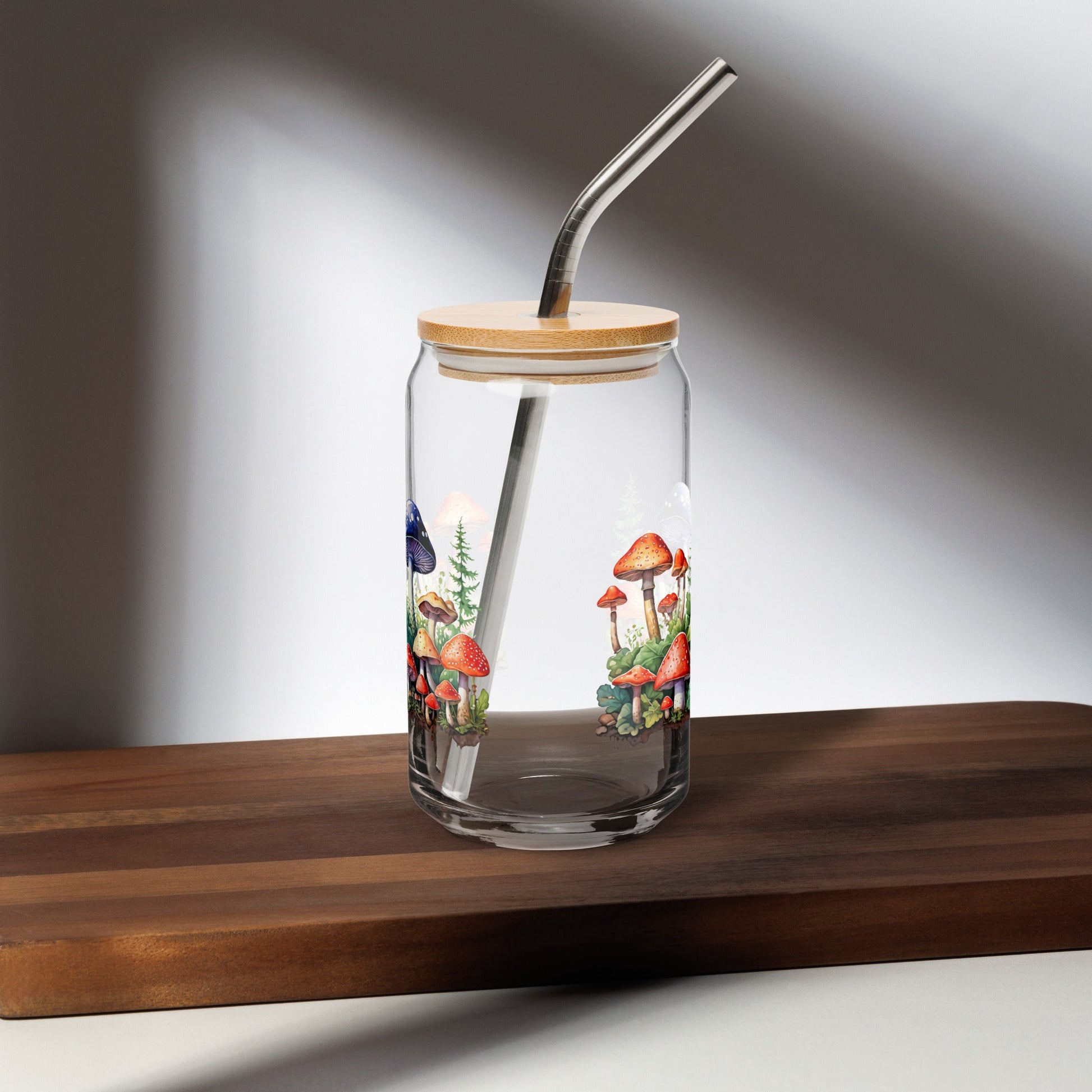 Mushroom Forest Watercolor Art Can - Shaped Glass - Can - Shaped Glass - Discovery Co.