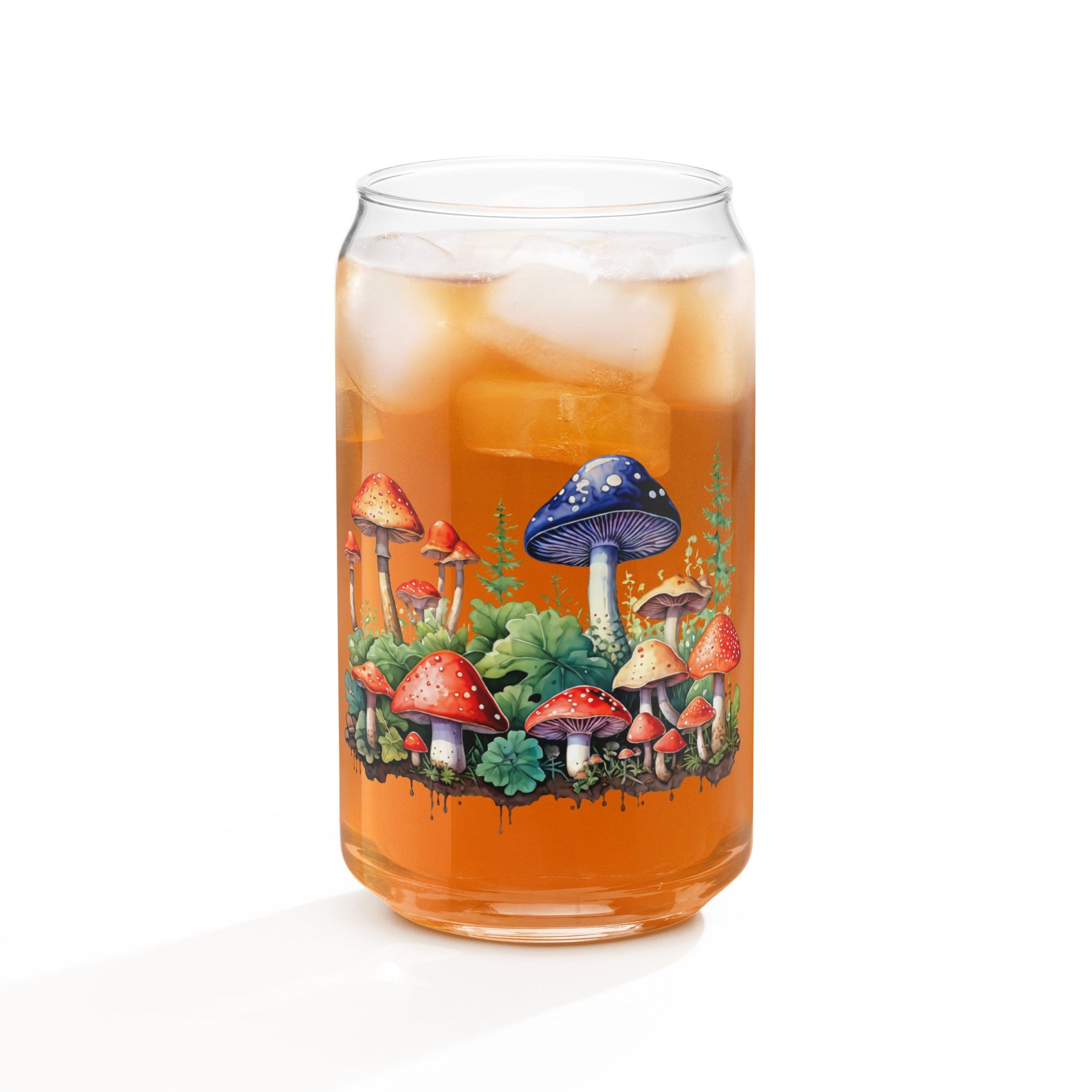 Mushroom Forest Watercolor Art Can - Shaped Glass - Can - Shaped Glass - Discovery Co.