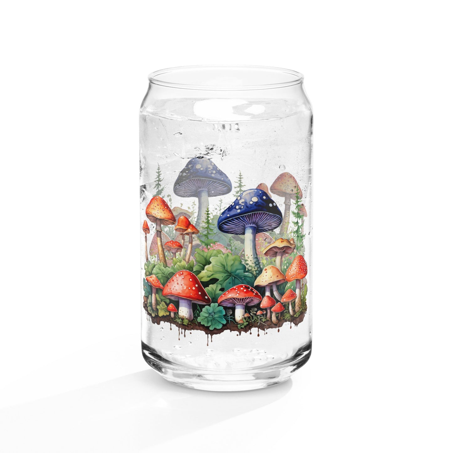 Mushroom Forest Watercolor Art Can - Shaped Glass - Can - Shaped Glass - Discovery Co.