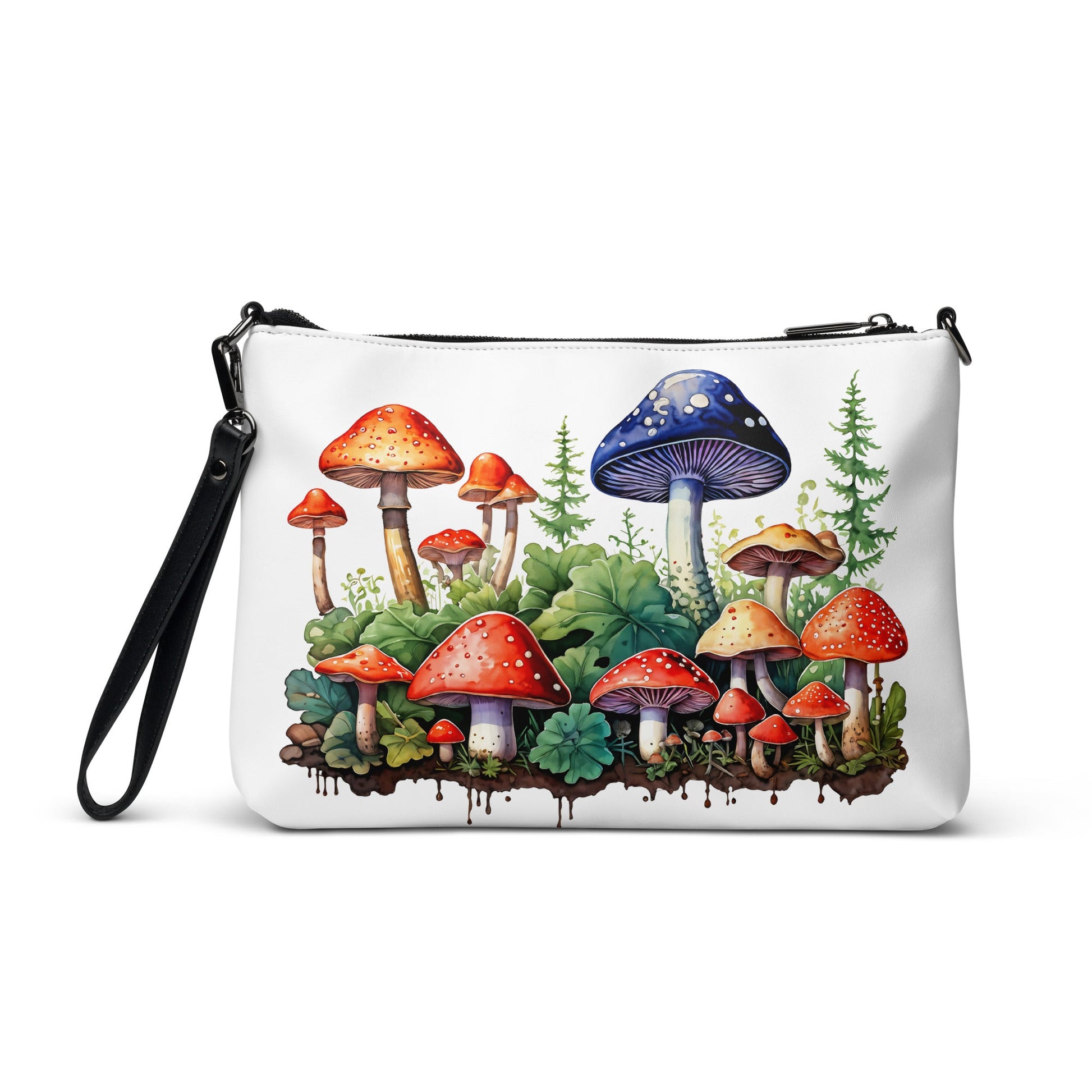Mushroom Forest Watercolor Art Crossbody Bag - Crossbody Bag - Discovery Co.