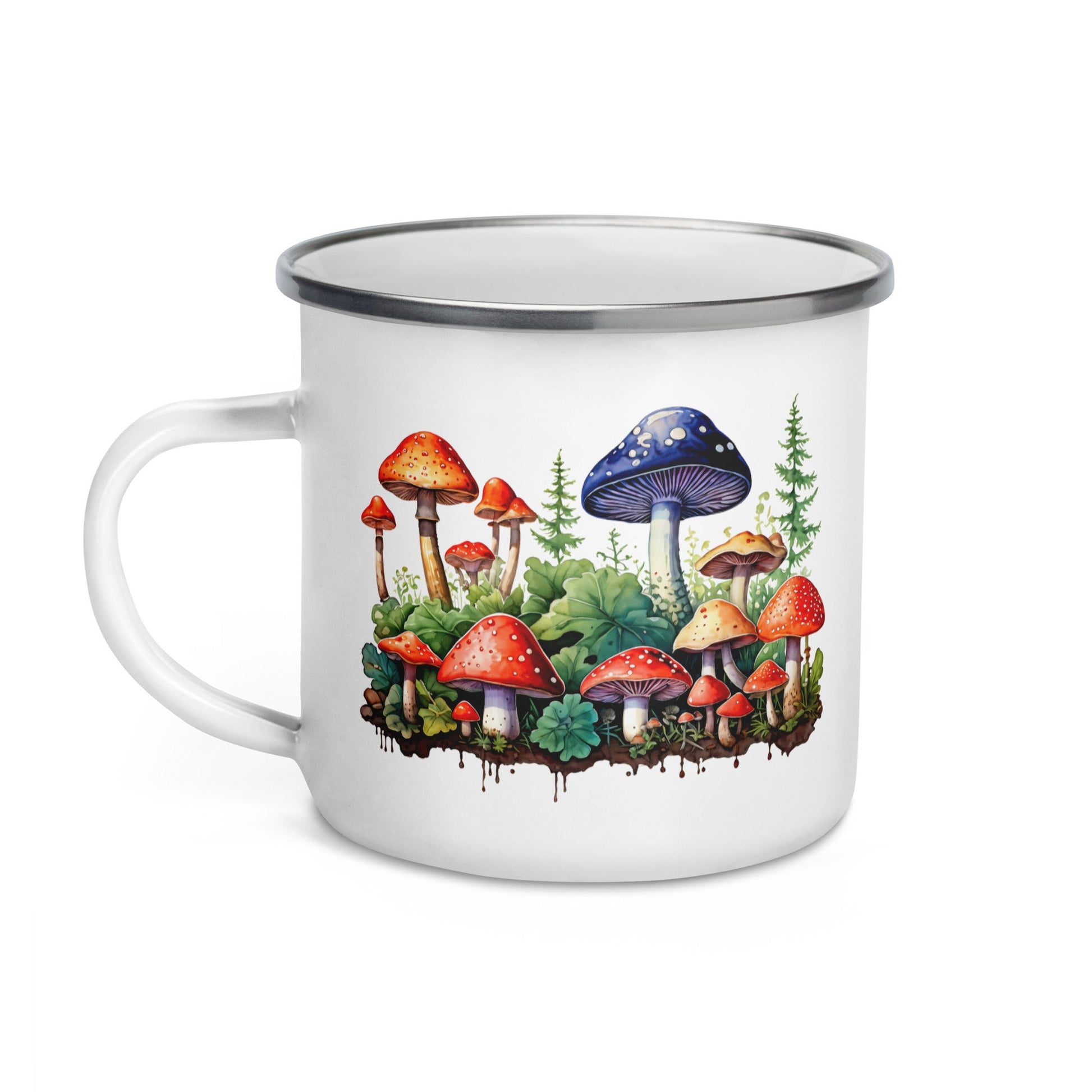 Mushroom Forest Watercolor Art Enamel Mug (12 oz) - Mugs - Discovery Co.