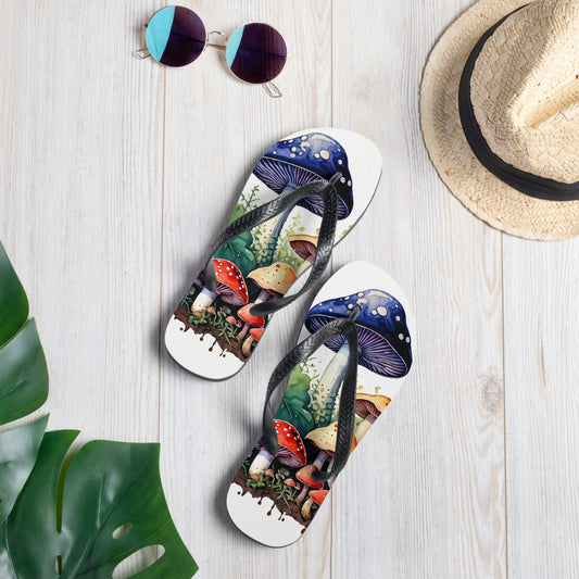 Mushroom Forest Watercolor Art Flip-Flops - Footwear - Discovery Co.