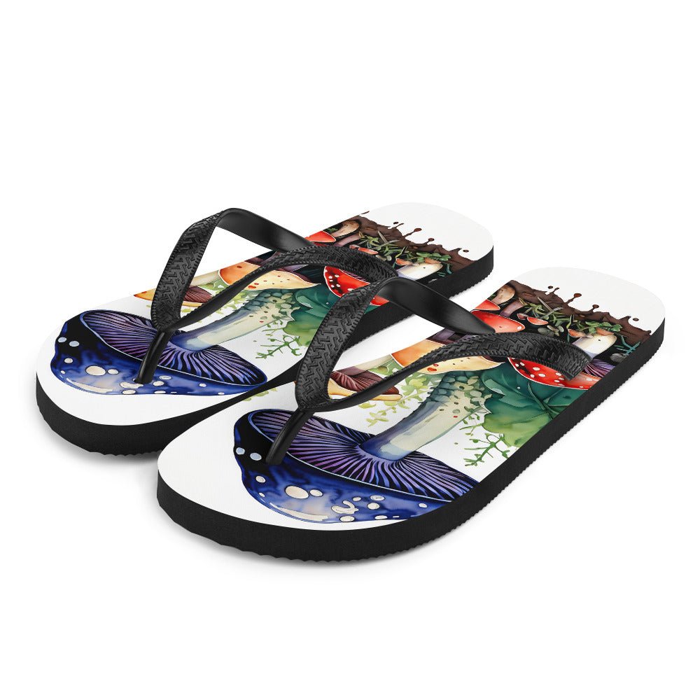 Mushroom Forest Watercolor Art Flip-Flops - Footwear - Discovery Co.