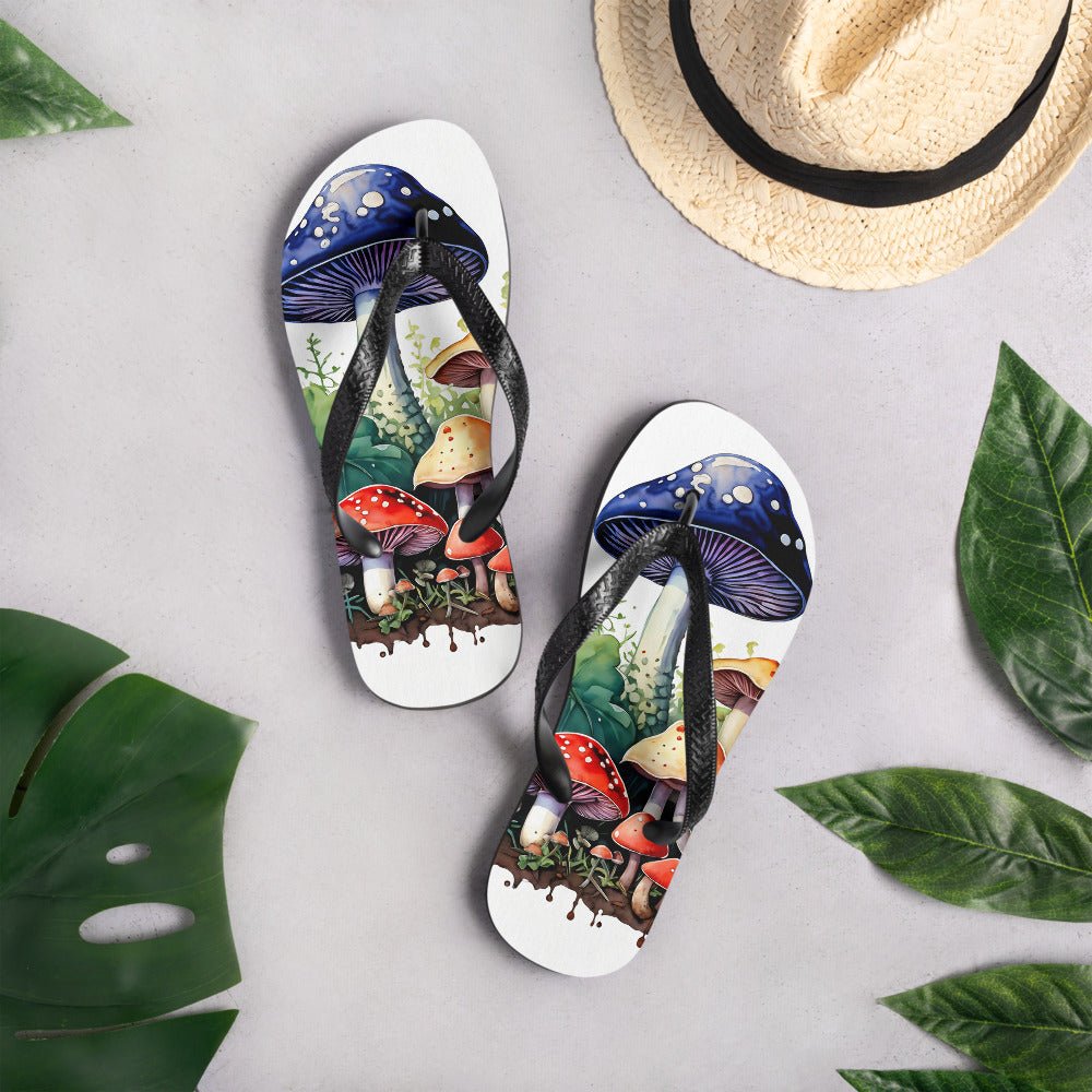 Mushroom Forest Watercolor Art Flip-Flops - Footwear - Discovery Co.