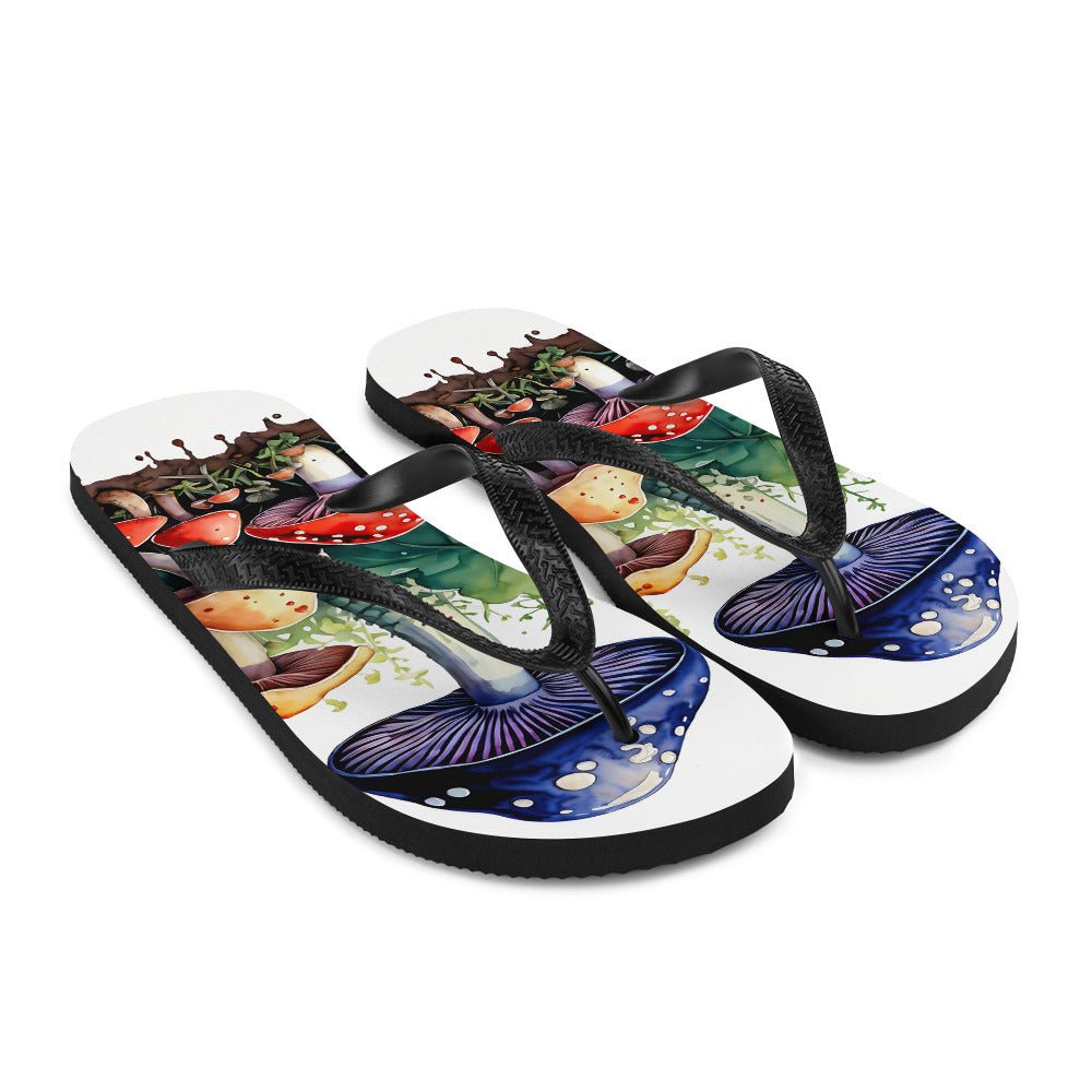 Mushroom Forest Watercolor Art Flip-Flops - Footwear - Discovery Co.