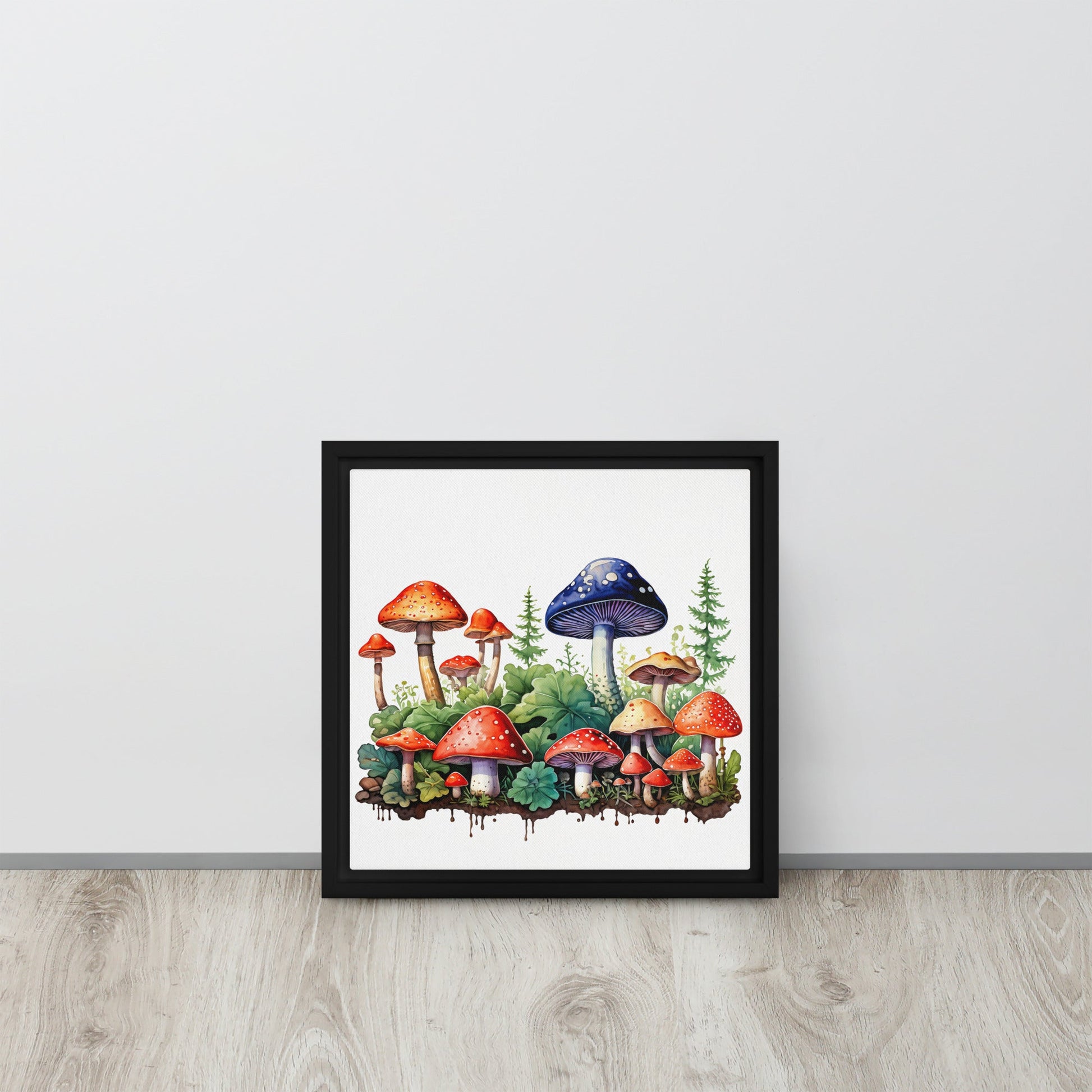 Mushroom Forest Watercolor Art Framed Canvas - Canvas Prints - Discovery Co.