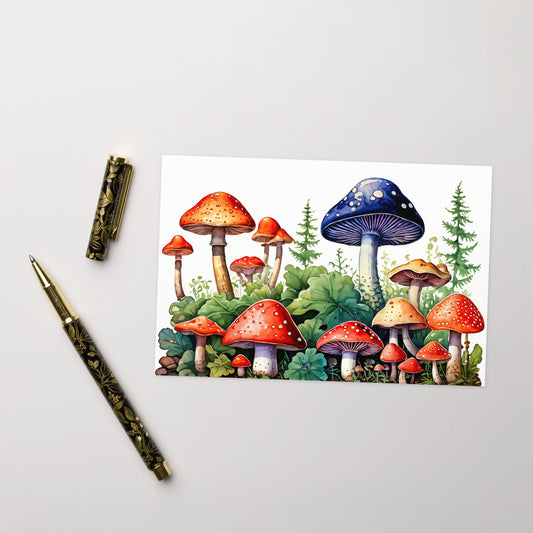 Mushroom Forest Watercolor Art Greeting Card - Greeting Card - Discovery Co.