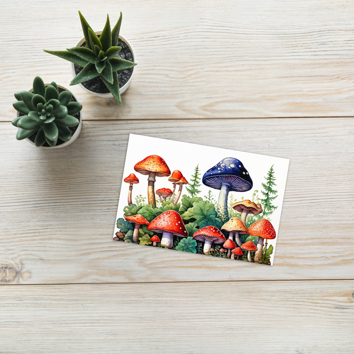 Mushroom Forest Watercolor Art Greeting Card - Greeting Card - Discovery Co.
