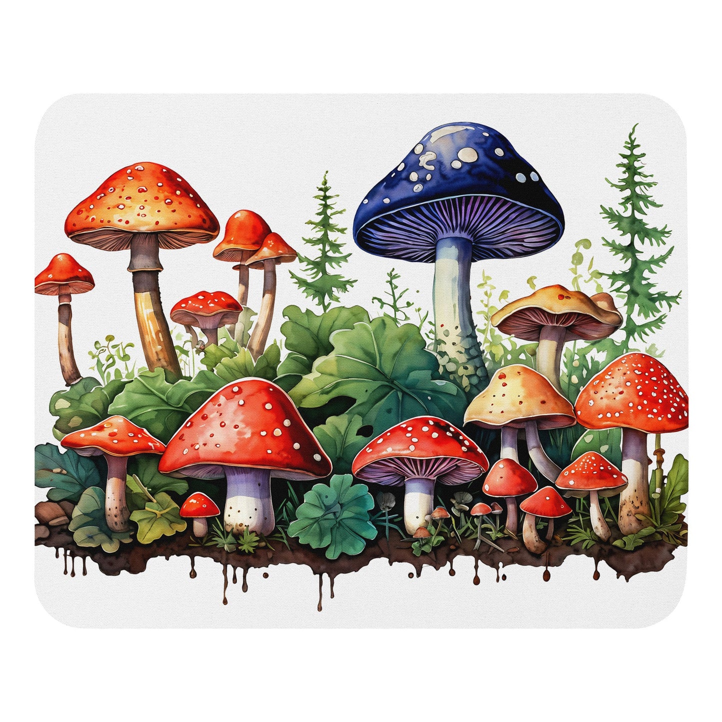 Mushroom Forest Watercolor Art Mouse Pad - Mouse Pads - Discovery Co.