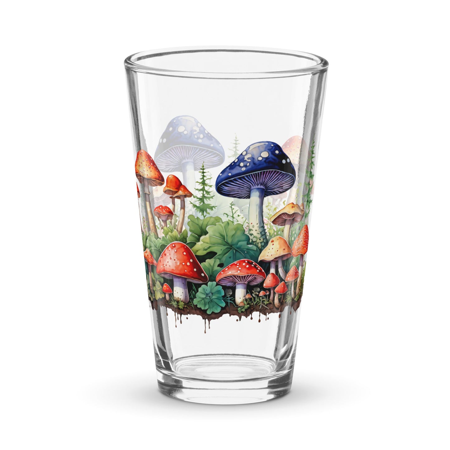 Mushroom Forest Watercolor Art Pint Glass (16 oz) - Beer Glass - Discovery Co.