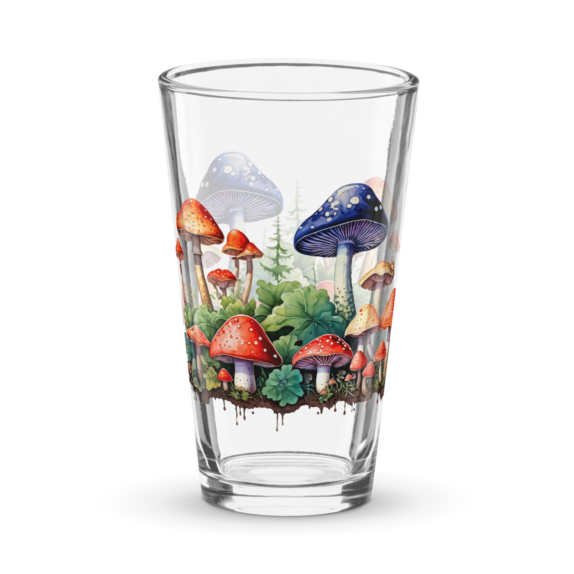 Mushroom Forest Watercolor Art Pint Glass (16 oz) - Beer Glass - Discovery Co.