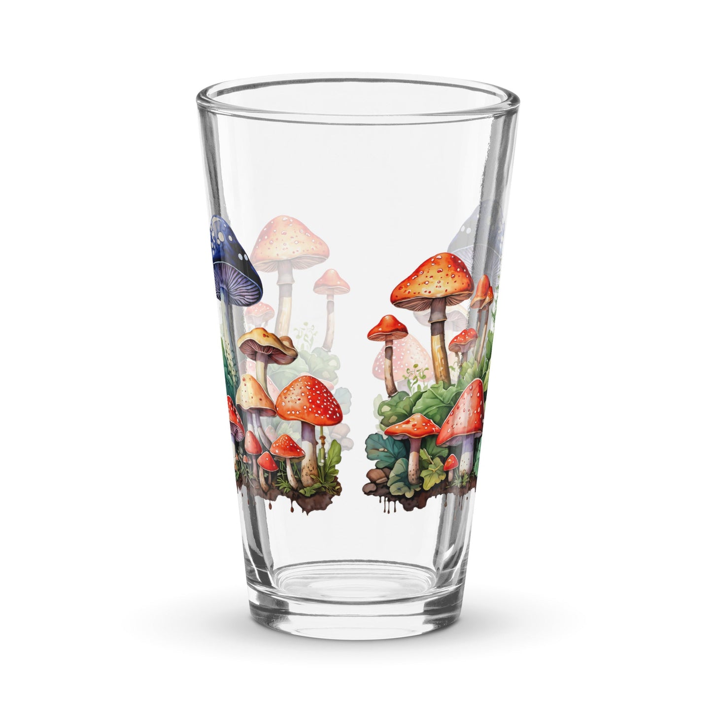 Mushroom Forest Watercolor Art Pint Glass (16 oz) - Beer Glass - Discovery Co.