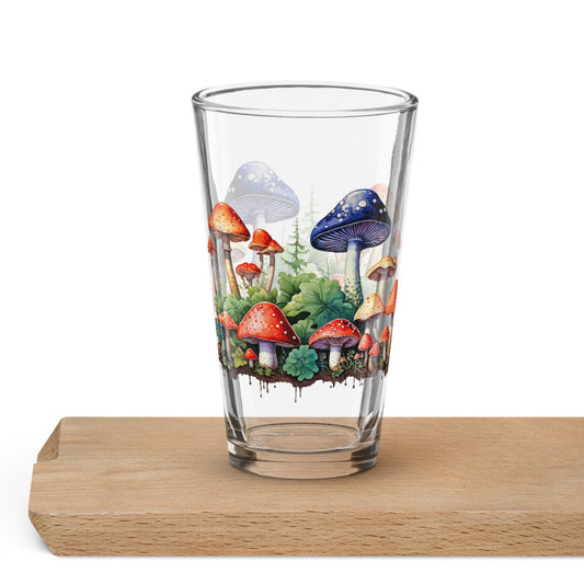 Mushroom Forest Watercolor Art Pint Glass (16 oz) - Beer Glass - Discovery Co.