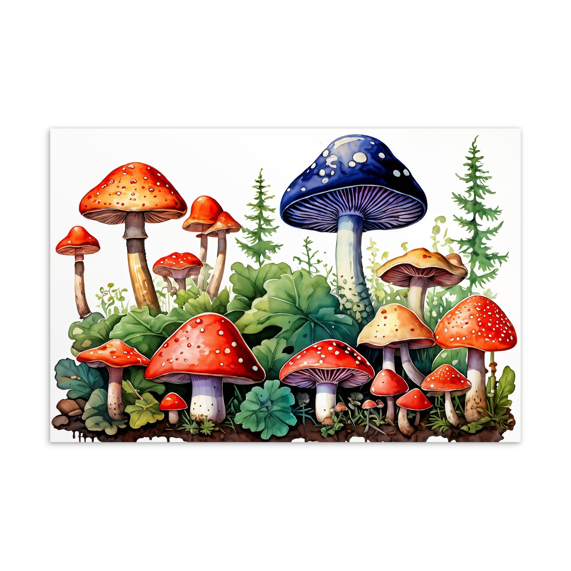 Mushroom Forest Watercolor Art Standard Postcard - Post Cards - Discovery Co.