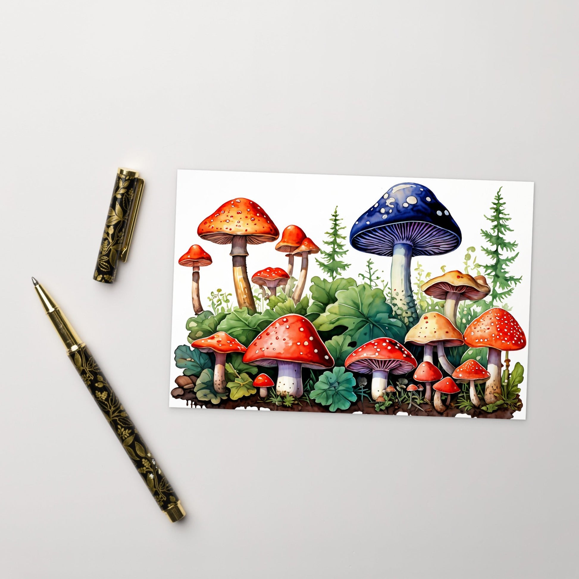 Mushroom Forest Watercolor Art Standard Postcard - Post Cards - Discovery Co.