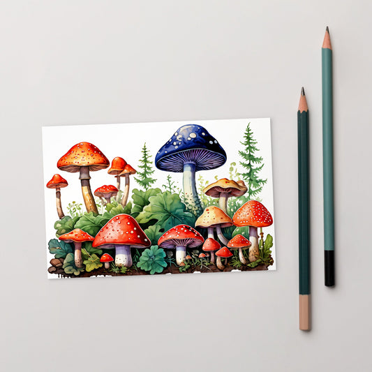 Mushroom Forest Watercolor Art Standard Postcard - Post Cards - Discovery Co.