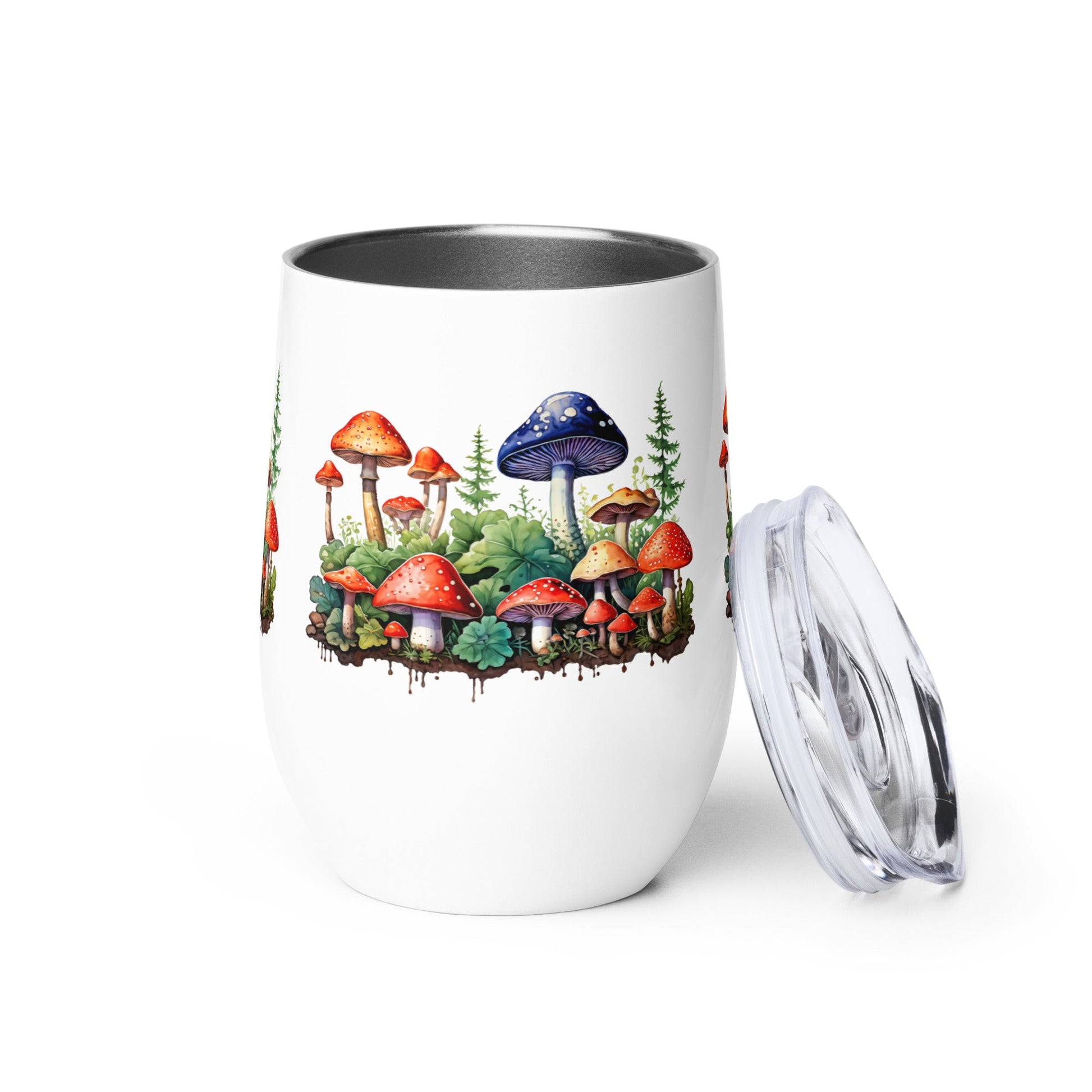 Mushroom Forest Watercolor Art Wine Tumbler - Tumblers - Discovery Co.