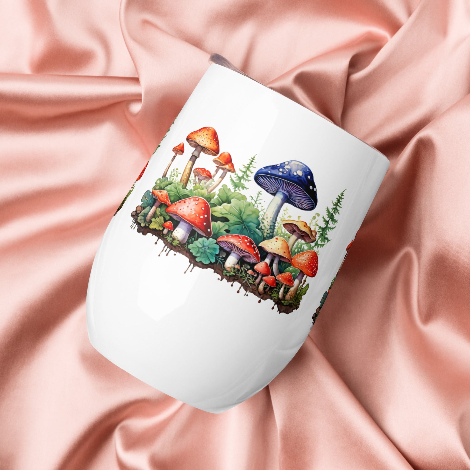 Mushroom Forest Watercolor Art Wine Tumbler - Tumblers - Discovery Co.