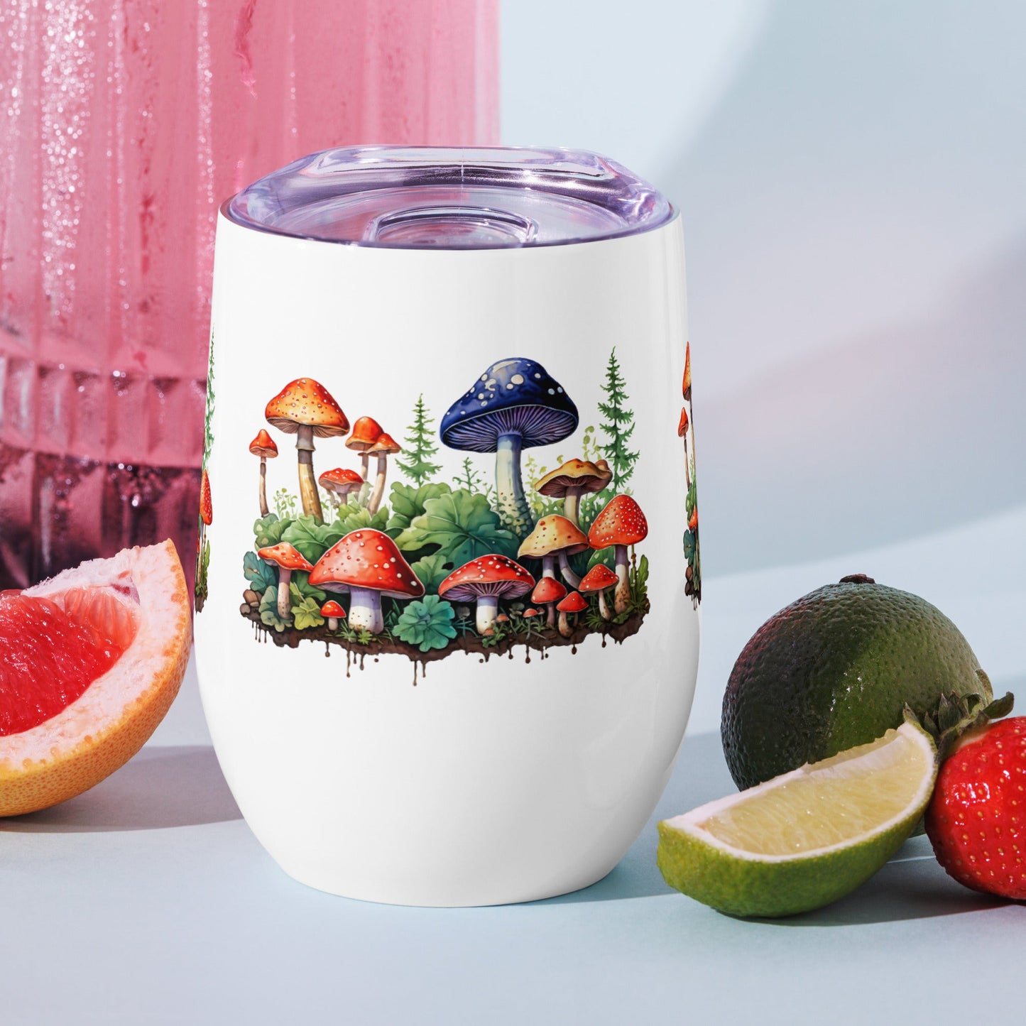 Mushroom Forest Watercolor Art Wine Tumbler - Tumblers - Discovery Co.