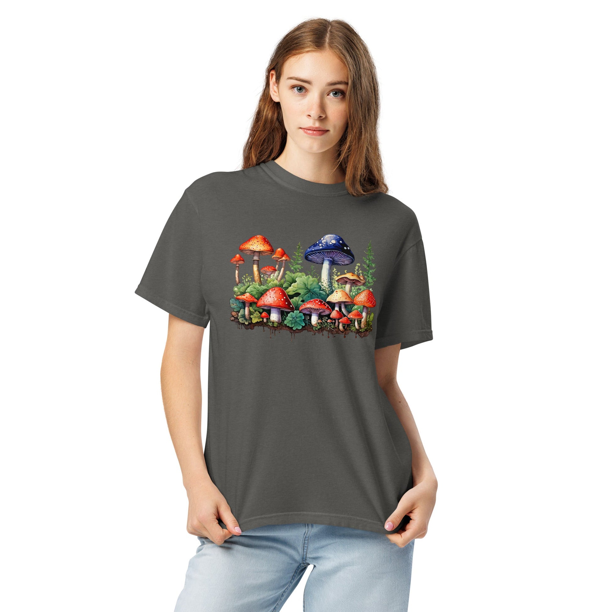 Mushroom Forest Watercolor Art Women's (Unisex) Premium Tee - Women's Shirts - Discovery Co.