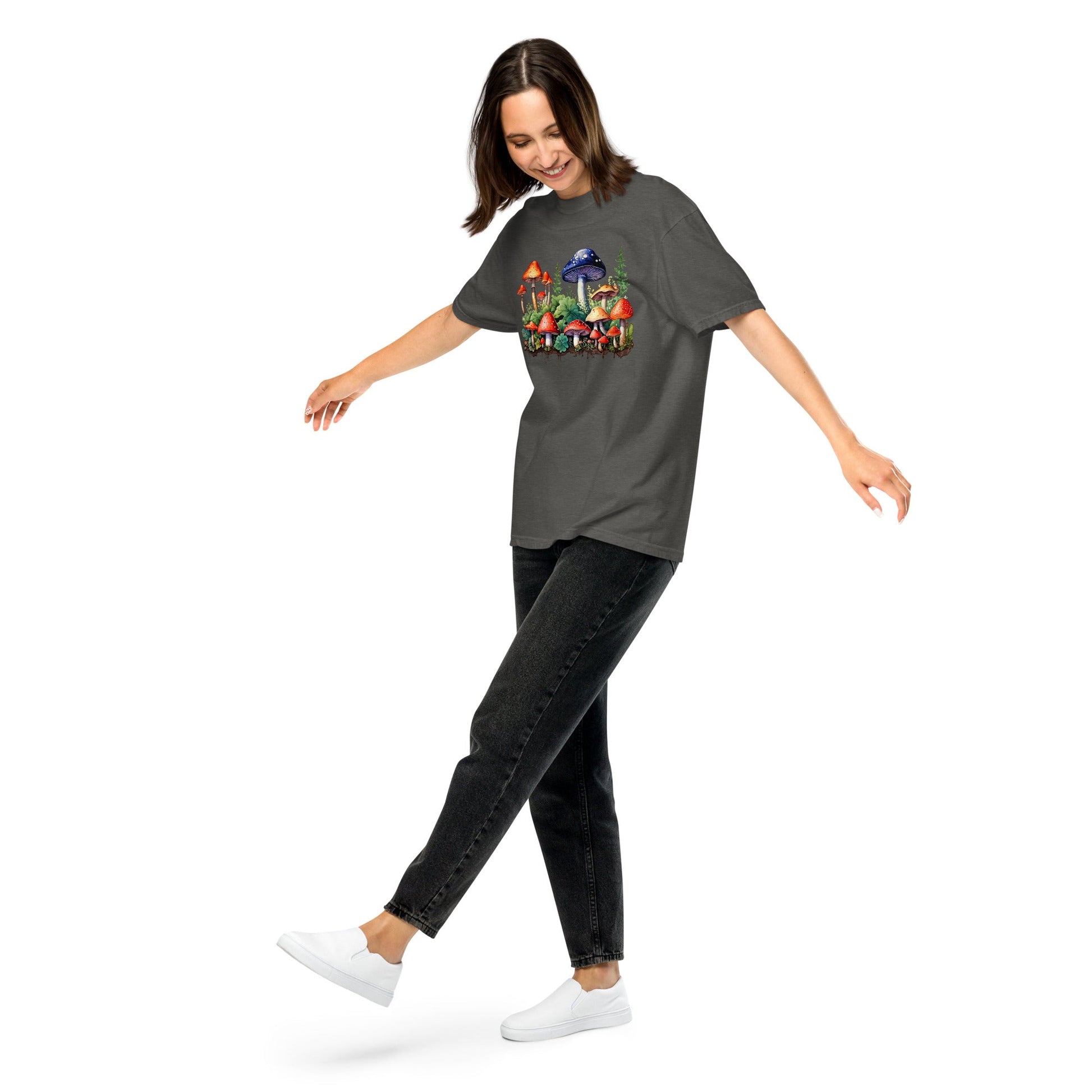 Mushroom Forest Watercolor Art Women's (Unisex) Premium Tee - Women's Shirts - Discovery Co.