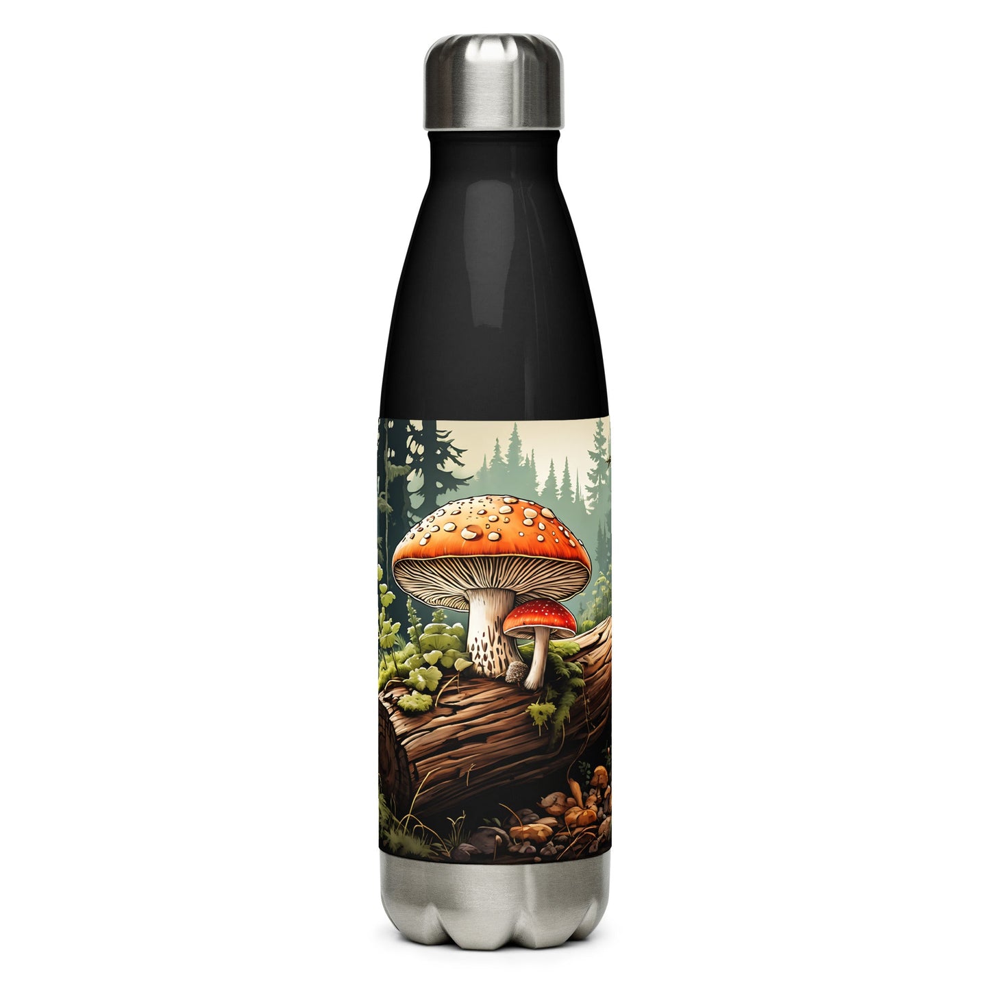 Mushroom Log Stainless Steel Water Bottle - Stainless Steel Water Bottle - Discovery Co.