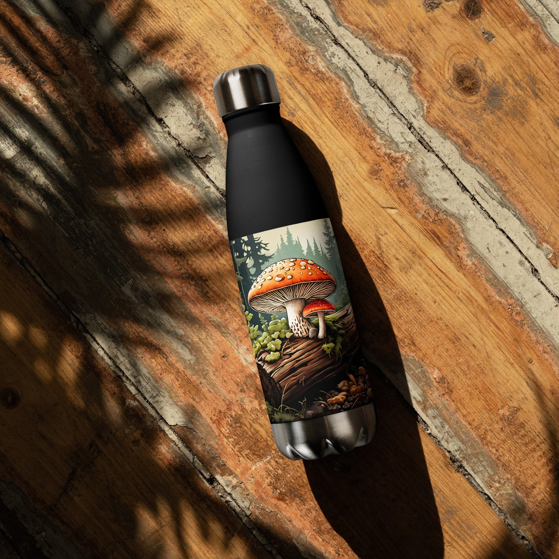 Mushroom Log Stainless Steel Water Bottle - Stainless Steel Water Bottle - Discovery Co.