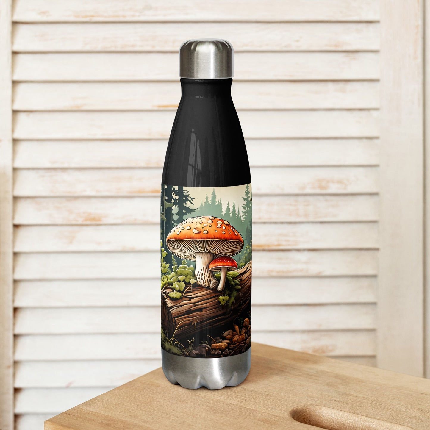 Mushroom Log Stainless Steel Water Bottle - Stainless Steel Water Bottle - Discovery Co.