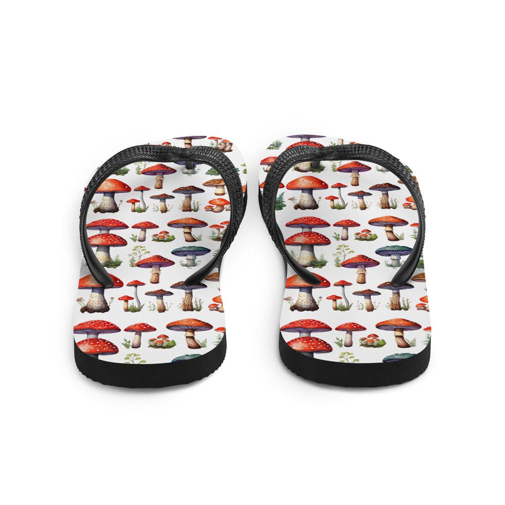 Mushroom Plate Watercolor Art Flip-Flops - Discovery Co.