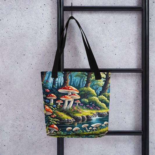 Mushrooms By The River II Tote Bag - Tote Bags - Discovery Co.