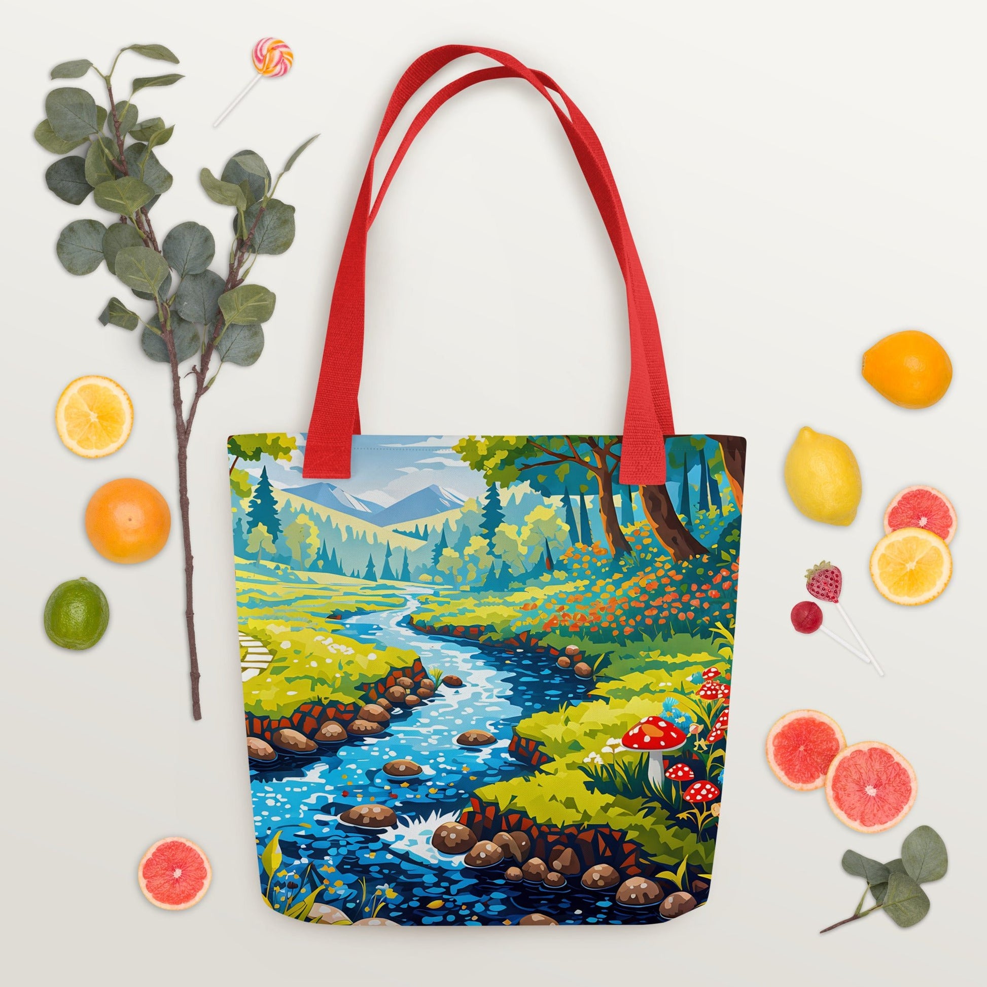 Mushrooms By The River II Tote Bag - Tote Bags - Discovery Co.